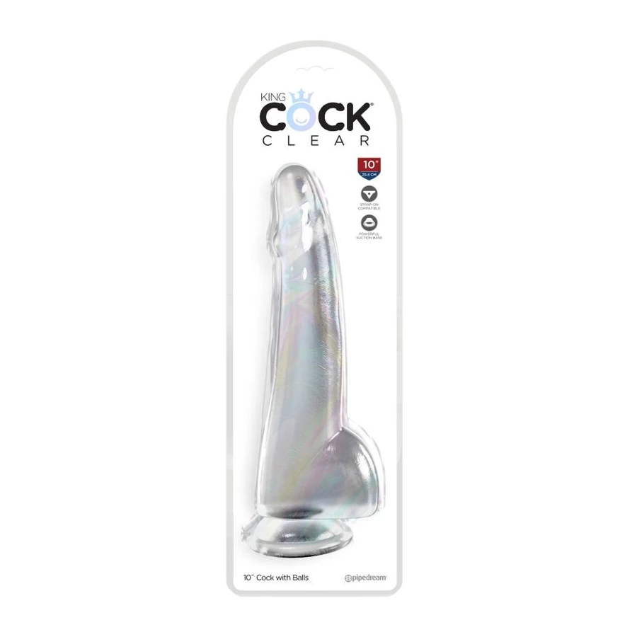 KING COCK - CLEAR DILDO MIT HODEN 19 CM TRANSPARENT